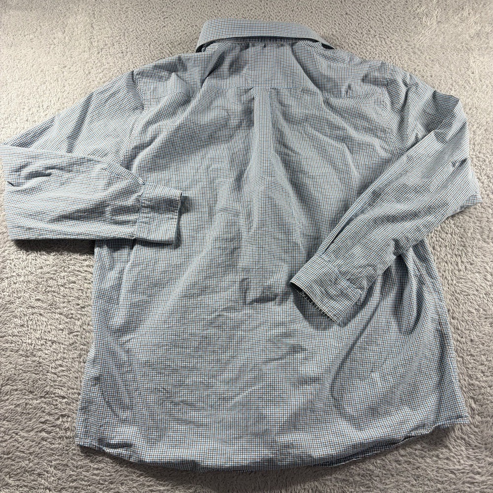 Johnnie-O Shirt Gingham Check Casual Button Down Long Sleeve Mens XL Blue - Picture 3 of 9